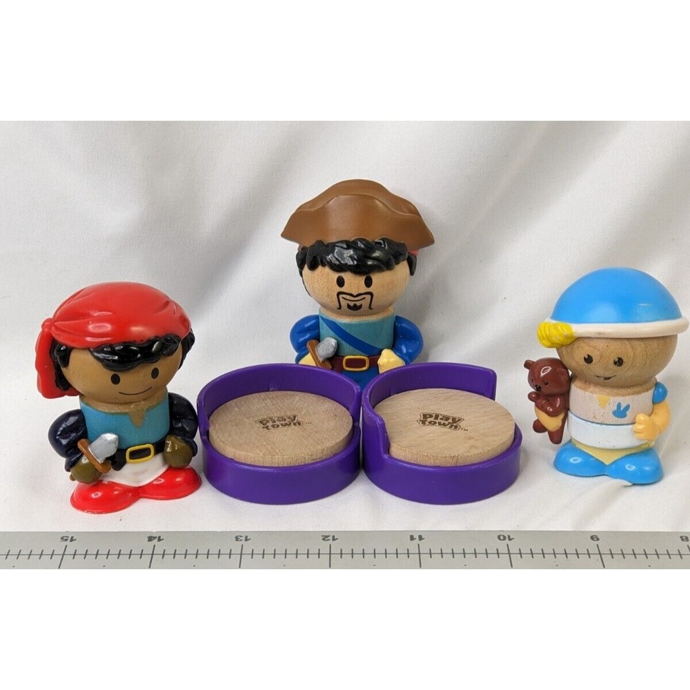 Play Town Wooden Pirates Baby Chair Figure Lot